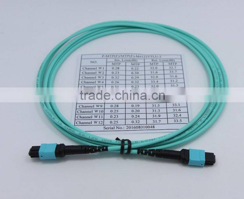 China hot sell 12 cord MPO/MTP patch cord with high quality