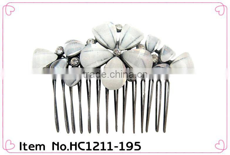 High quality blue rhinestone crystal hair comb