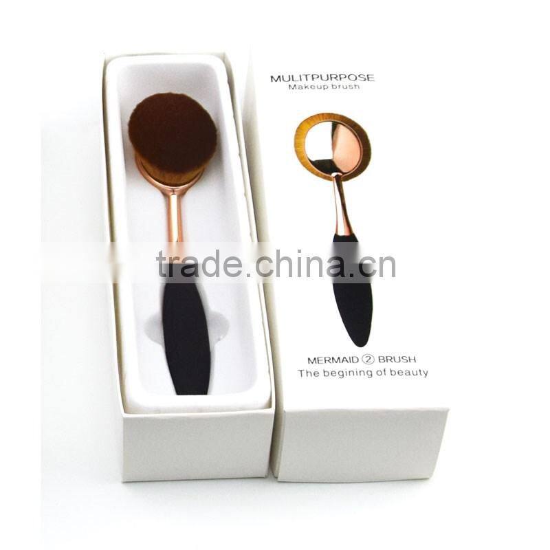private label toothbrush shape single oval makeup brush beauty cosmetic