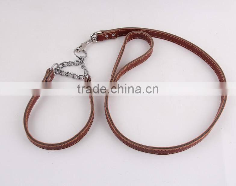 Personalized Design Functional pet collar dog leash Leather Dog Leash for Training Walking, real leather dog leash Made in China