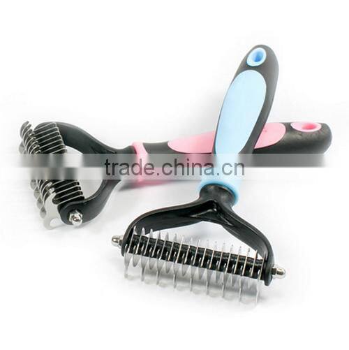 The Best Dog Grooming Comb for Undercoat Removal - Professional Rake Brush for Small, Medium and Large Breeds