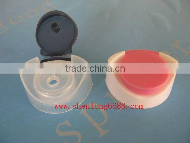snap on plastic shampoo bottle cap in double colour each