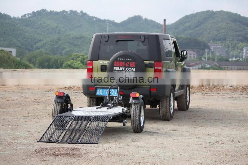 Folding style motorcycle trailer