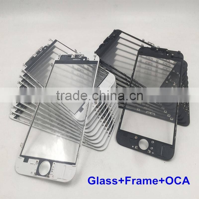3 in 1 Front Glass Lens +Frame Bezel +oca Film for iphone 7g 7p 6sp 6p 6g 6s Glass with frame with oca film Cold Glue