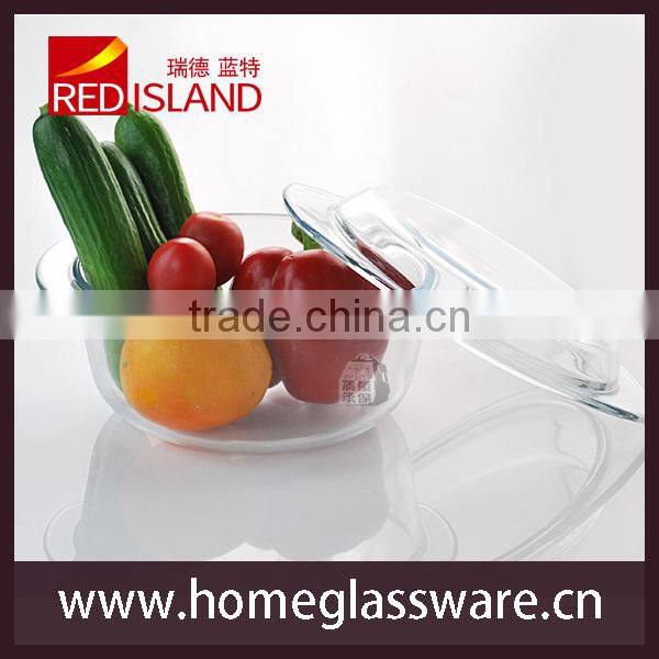 1L transparent tempered glass bowl set for microwave oven