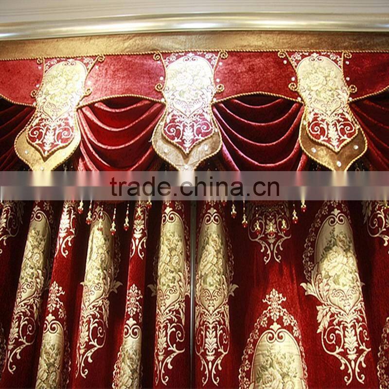 TOP ONE 2016 Polyester Luxury Embroidery Window Curtains/ Popular Elegant Beaded Curtains