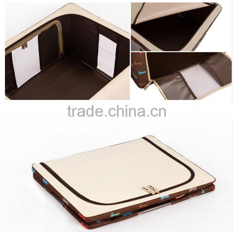 N493 Household Non Woven Box Zipper Foldable Clothing Storage box