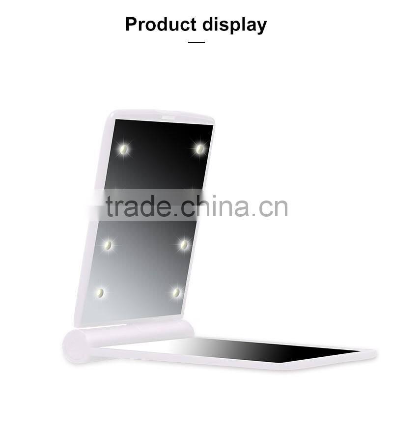 personal care makeup tool spocket mirror, make up mirror with led light