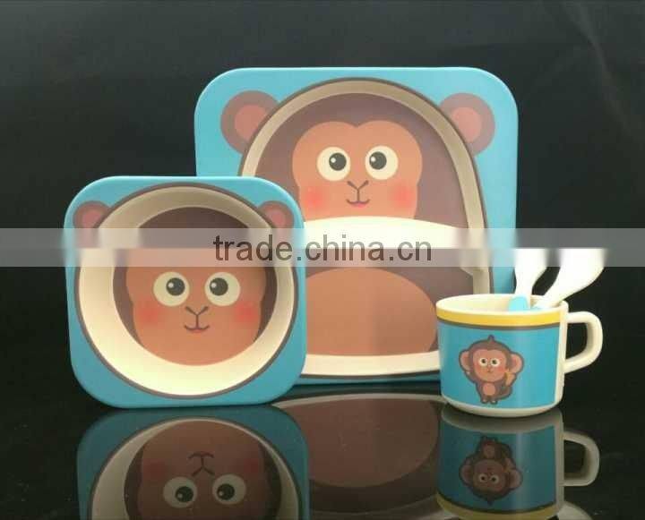 Lovely children tableware, bamboo fiber children five sets