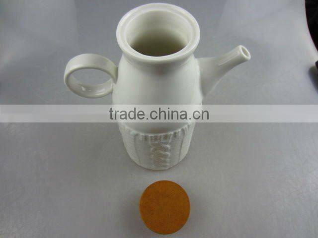 White porcelain soy sauce pot