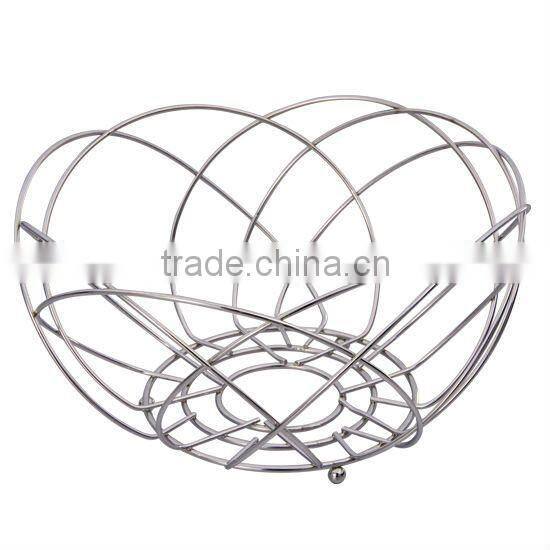 Metal wire fiower-shape fruit basket