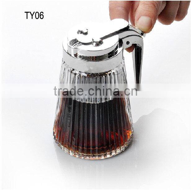 mini clear cylinder glass oil jar oil dispenser with push pull cap