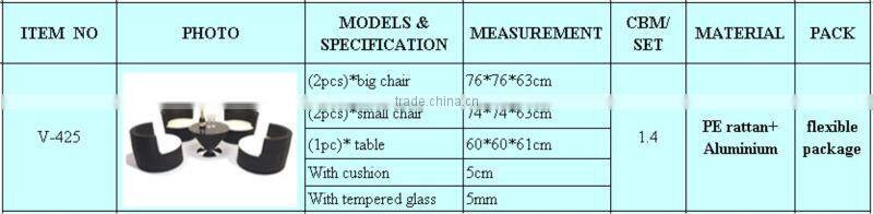 PE rattan furniture outdoor cube set