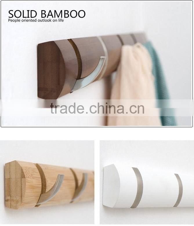 bamboo coat rack wall mount hook for coat and clothing keey hook