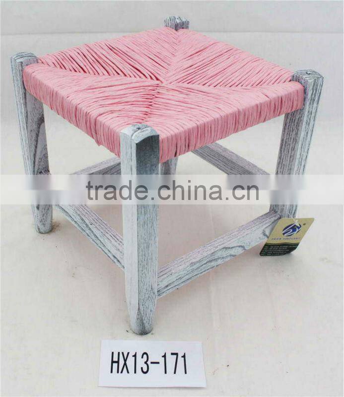 Solid wood chair with rush seat