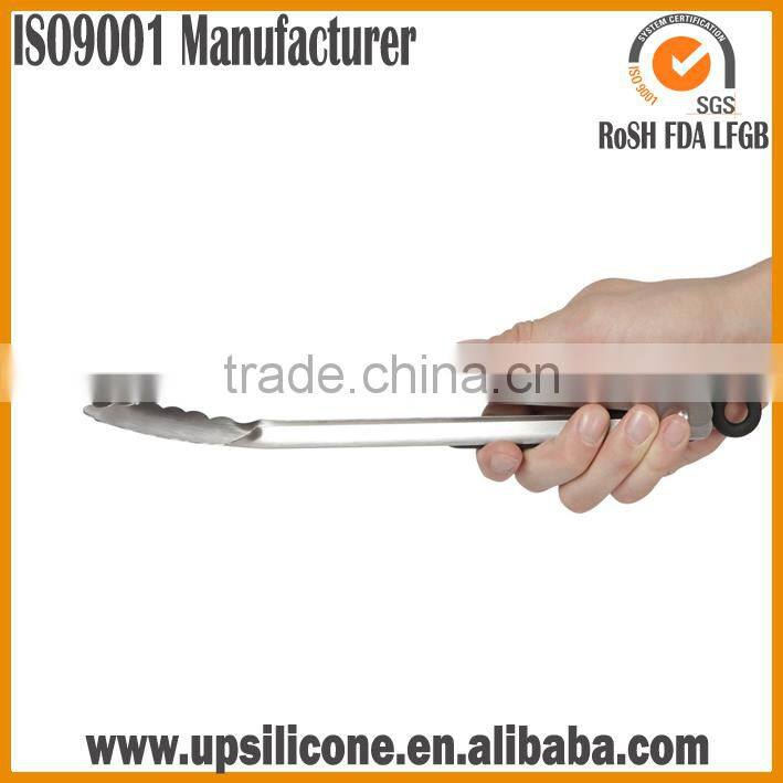 Locking Grill Tongs Silicone Stainless Steel Food Tongs Serving Tongs