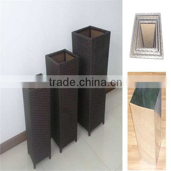 Outdoor PE rattan frame garden flower pot