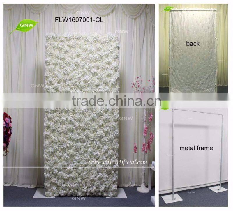 GNW FLW161031New design High quality Artificial silk flower wall backdrop for wedding