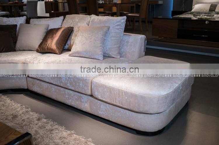 SHIDAI - Modern Beige Microfiber Living Room Sofa Couch Sectional Set Furniture G180