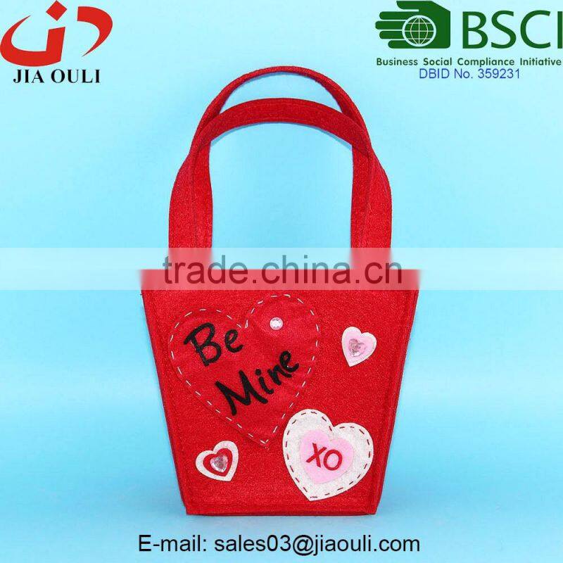 Fashion design Valentines' day decorations non-woven with Jute cover planter pot