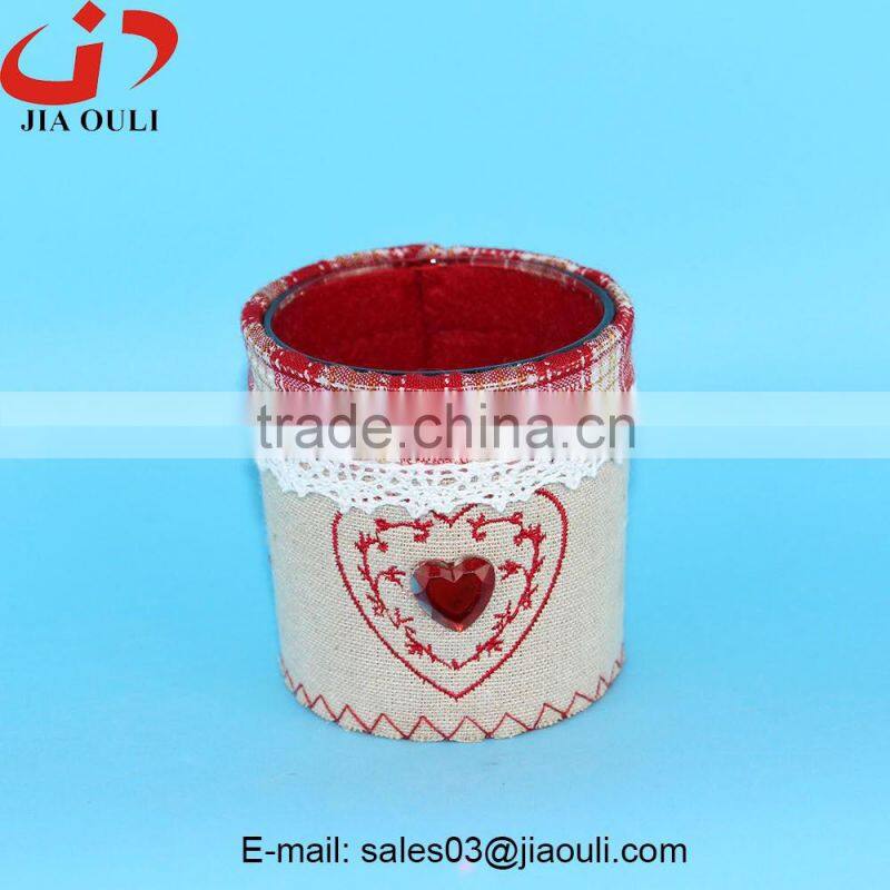 Unique design with non woven fabric cover glass cup planter, nursery pot