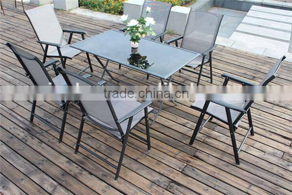 Promotion garden folding table and chair furniture set patio sling furniture set