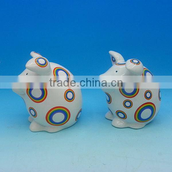Flower ceramic piggy bank