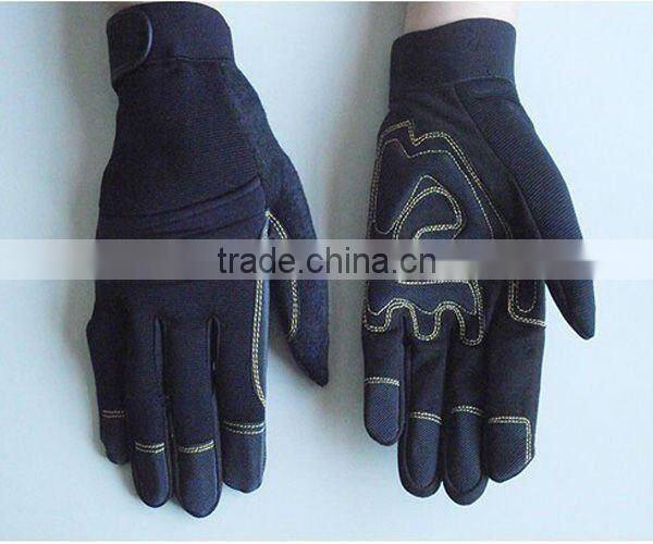 Synthetic leather auto mechanic gloves with protective knuckles