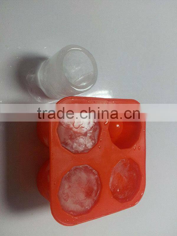 Silicone Cup Design Freeze Ice Cube Tray Jelly Chocolate Mold Mould 4 shots