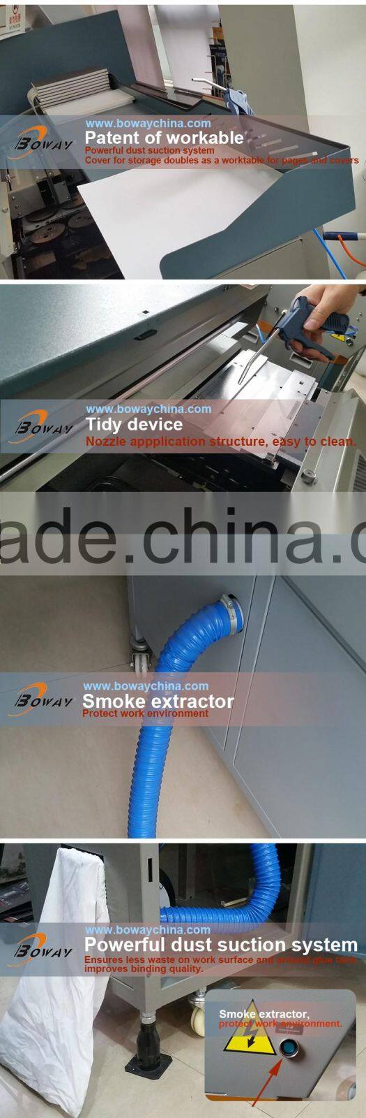 2016 BOWAY T9G 360 degree opening 2 in 1 EVA PUR auto bookbinding machine