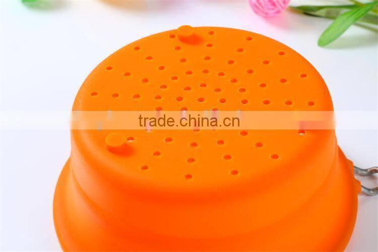 Kitchen tools strainers and colanders collapsible silicone colander