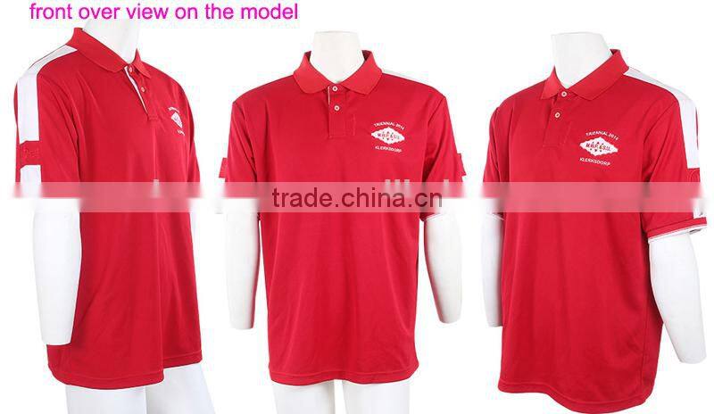 High Quality Men's Cool Customized Designs and Brands Factory Plain Dyed Red Polo Shirt