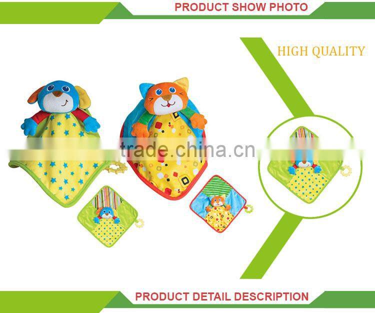 Baby funny cartoon animal slobber towel lovely bear plush toy