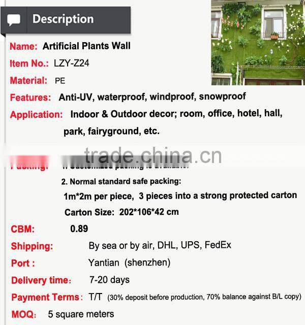 Outdoor creative artificial living moss flower plants wall