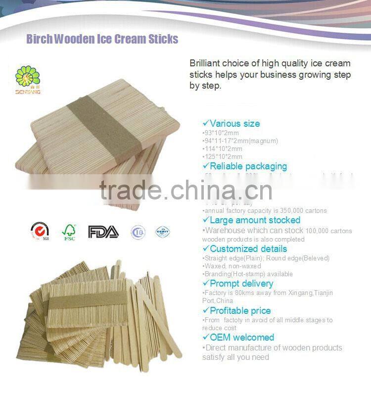 straight edge birch wood ice cream sticks in bulk