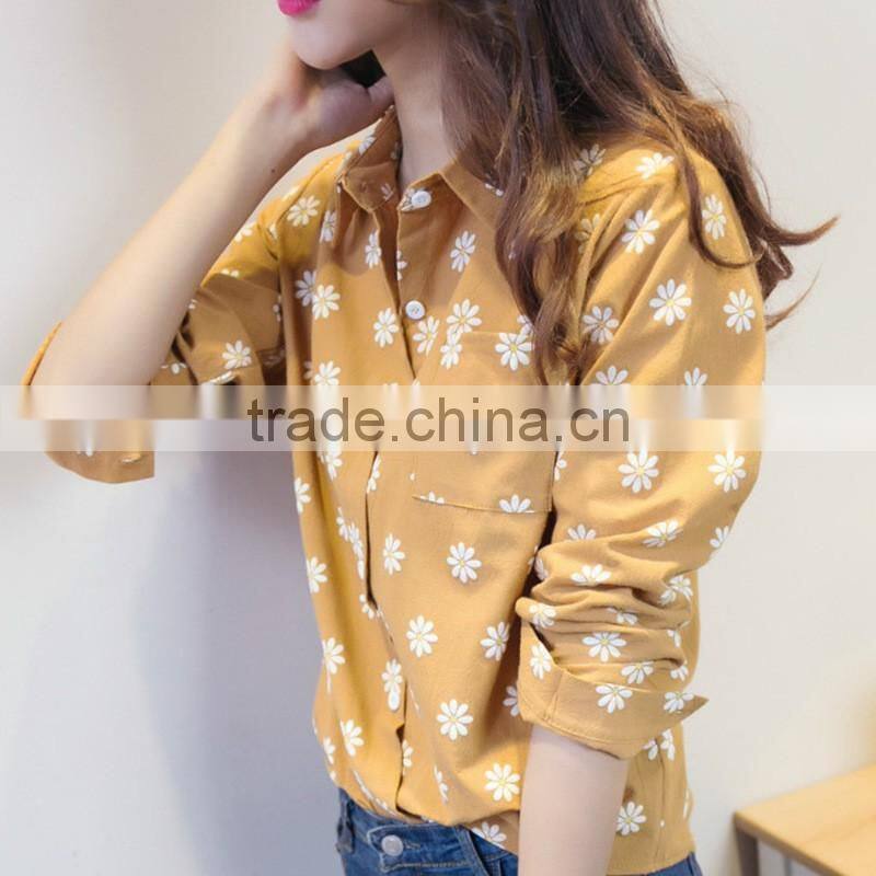 New Design 100% Cotton Plain Dyed Blouse / Formal Shirt For Women