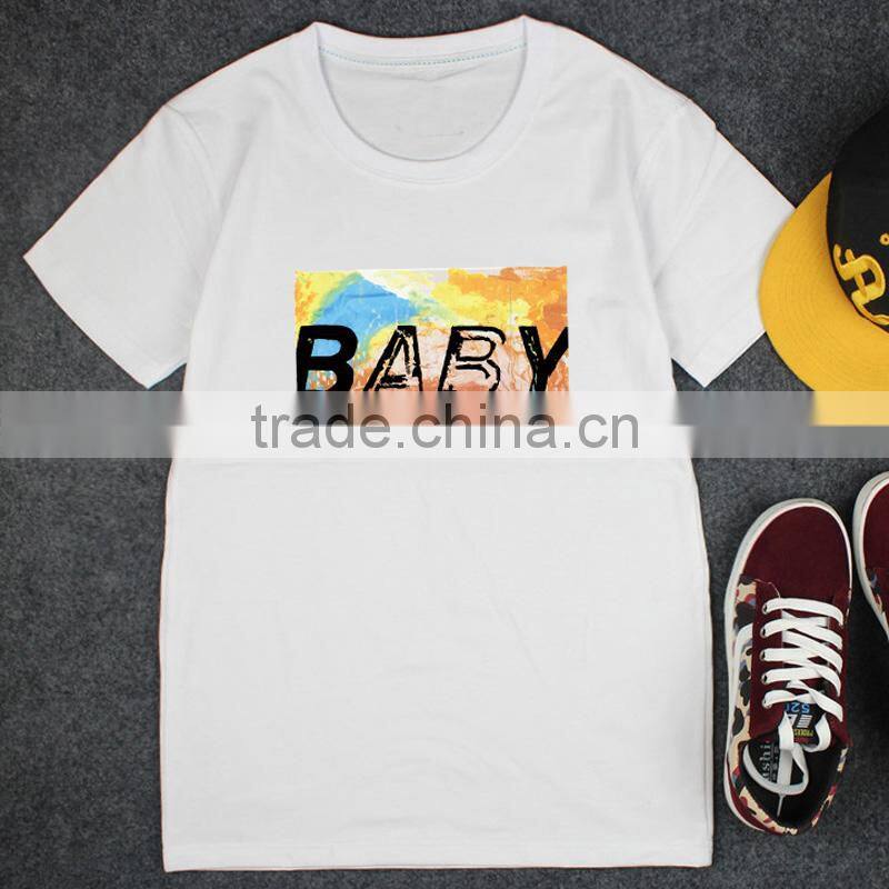 Customized printed logo 100% cotton promotion tee men's t shirt