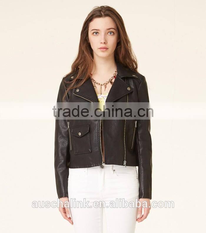 new arrival pakistan style girls short leather jacket made in china 2016