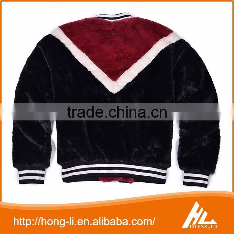 Custom made 100% polyester women's fur windbreaker jacket