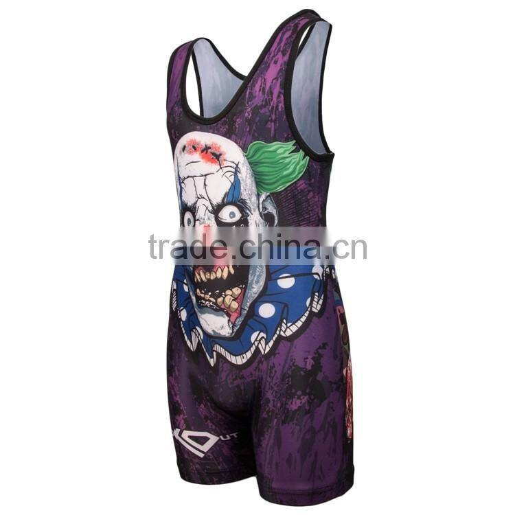 Hot sale cheap and cool custom sublimated wrestling singlets