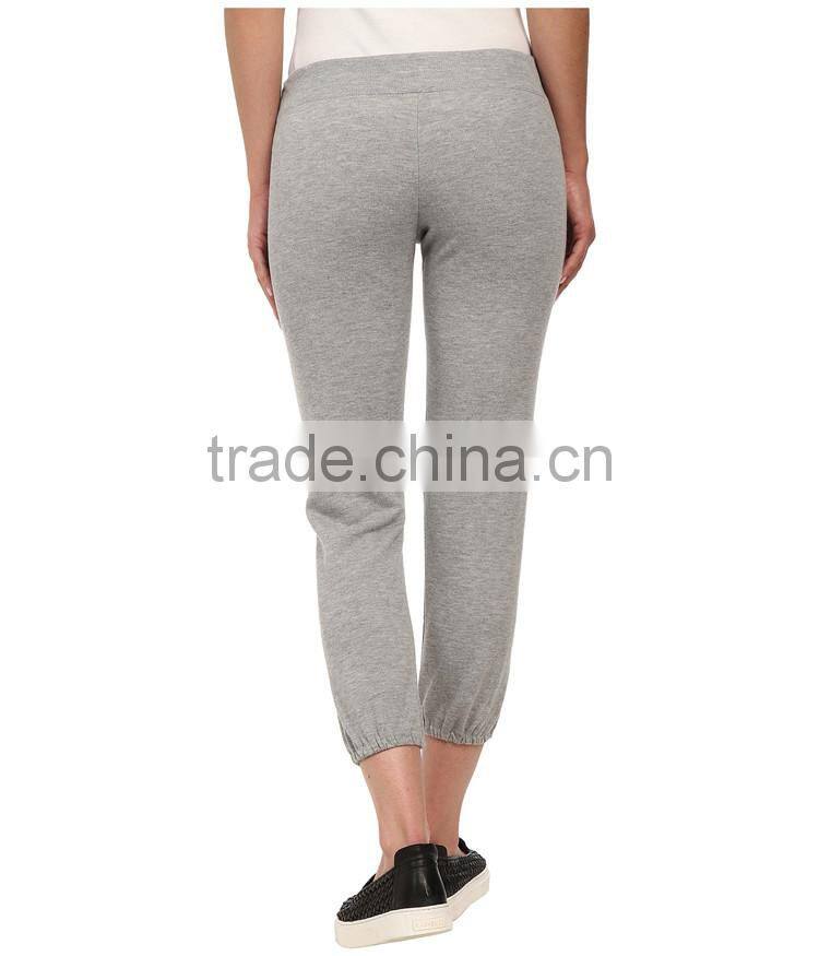 Womens 100% cotton new design plain thin cotton trousers