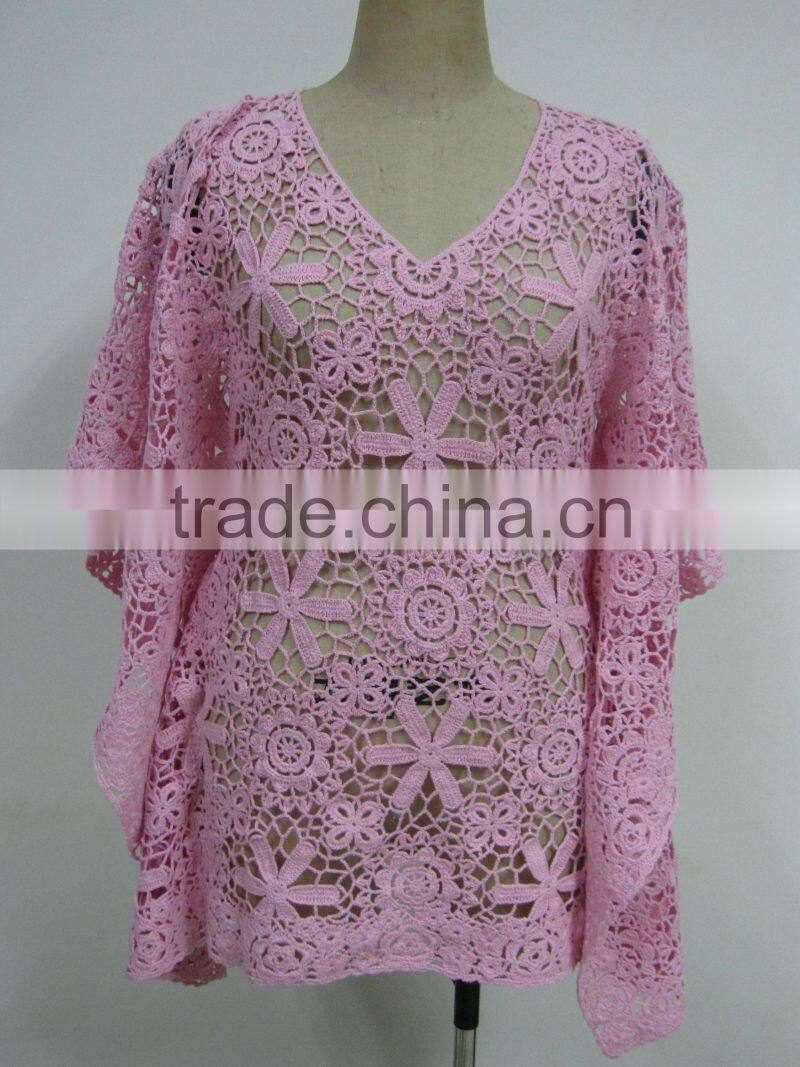 new fashion crochet western ladies summer beach wear kaftans
