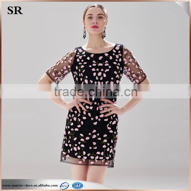 high quality new fashion ladies casual lace dress design