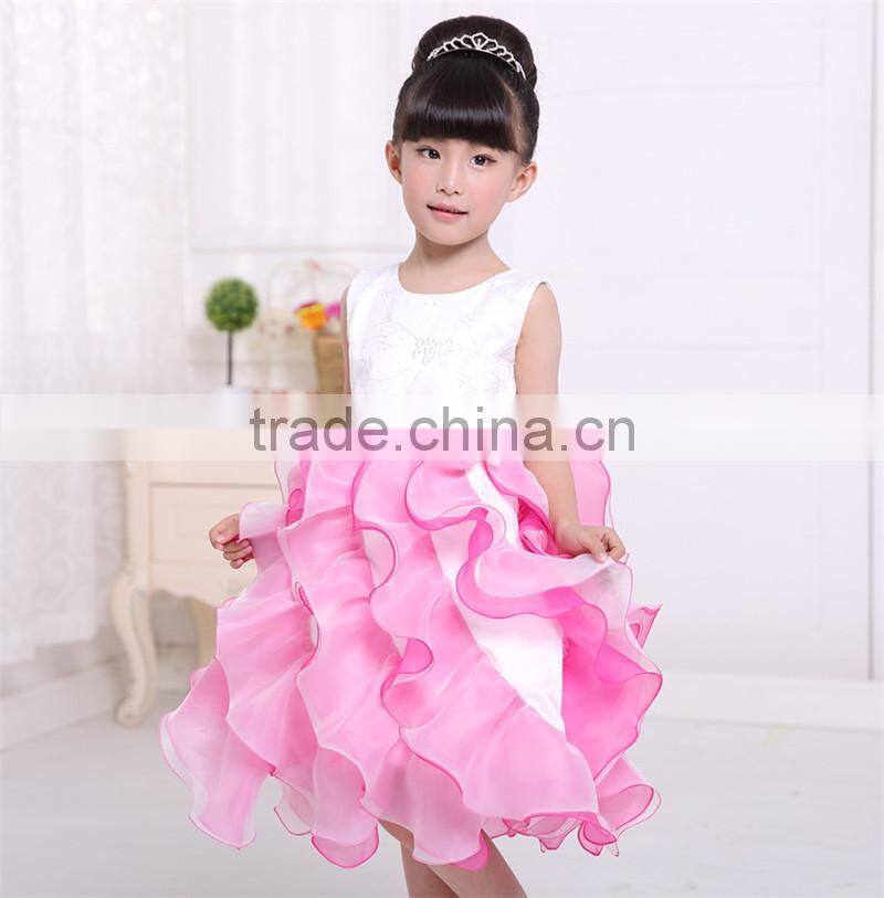 MGOO Top Sale Little Girl Party Dresses 12 Years Old Girl Princess Dress Flowers Dress 111-2