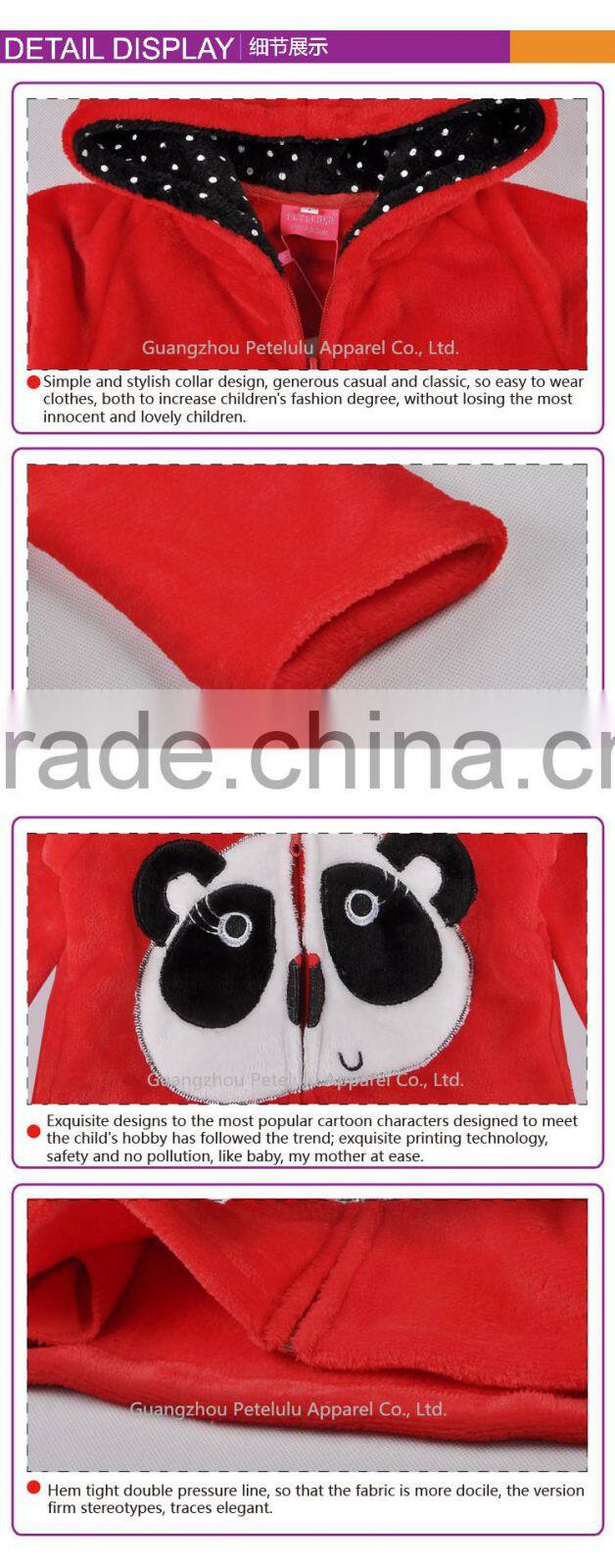 In Stock Kid Jacket Panda Coral Velvet Jacket for 1-6 Years Children Girl