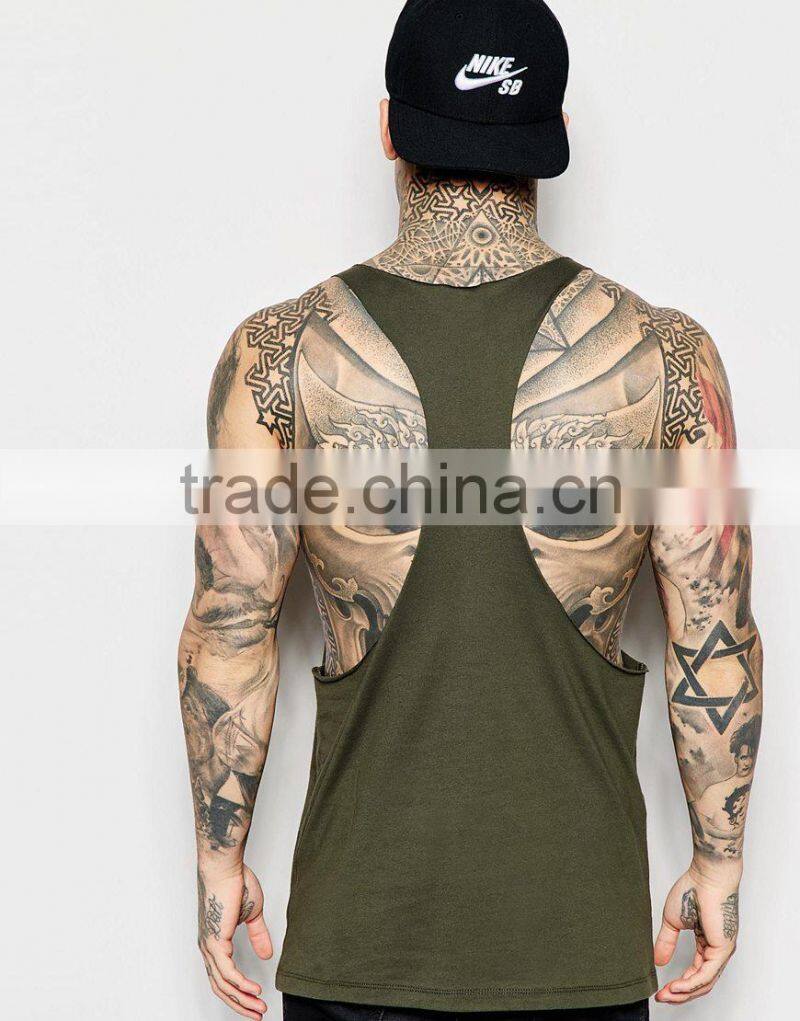 new vests with extreme racer back and raw edges