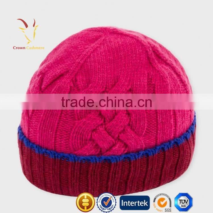 Ribbed Cable Designer Cashmere Knitted Beanie Hats