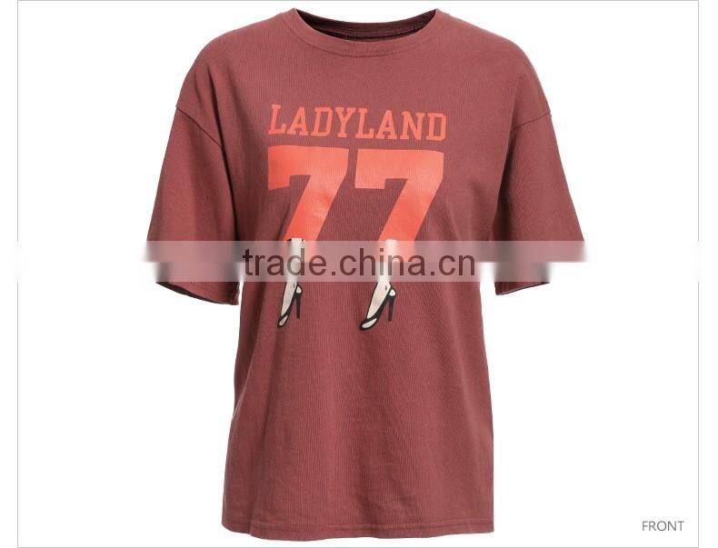 new printng design wholesale China women oversized red t shirts custom printing women casual t shirt