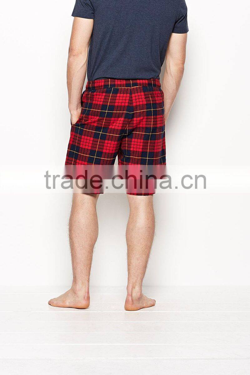 Short sleeves blank tops and checked pants pyjamas men