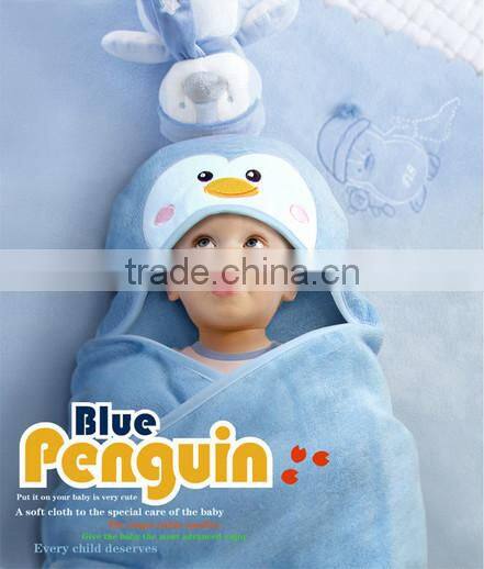 Embroidered velour wholesale customized hooded towel 100% cotton embroider hooded towel for baby with your design